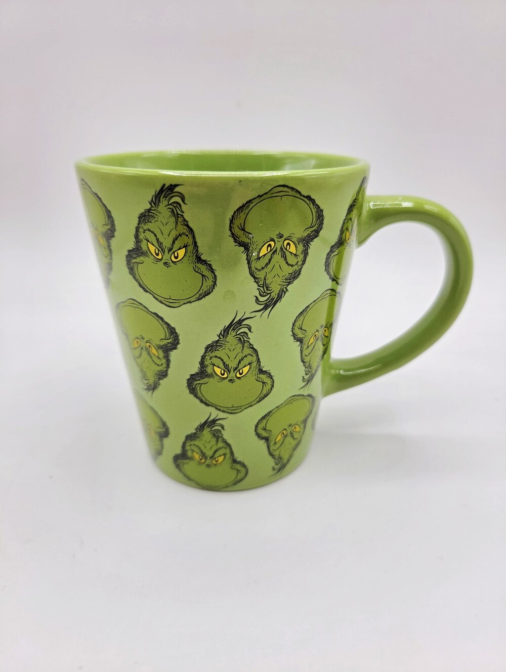 Green Grinch Pattern Ceramic Coffee Mug
